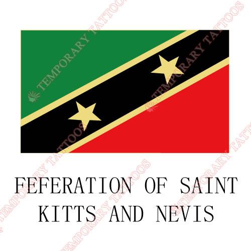 Feferation of saint kitts and nevis flag Customize Temporary Tattoos Stickers NO.1873